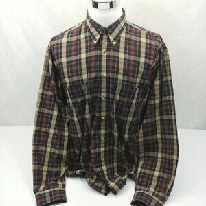 Munsingwear Wrinkle Free Plaid Cool Breathable L/S Button Down Shirt Mens XLT